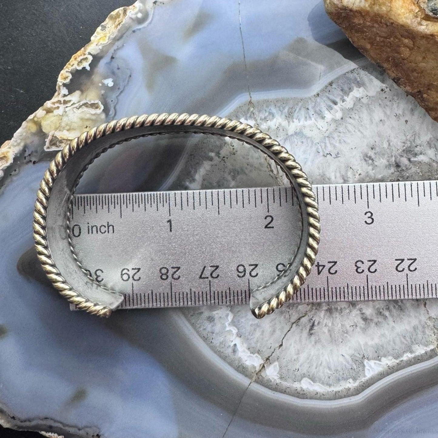 Tahe Native American Sterling Silver & Gold Filled Stamped Bracelet For Women
