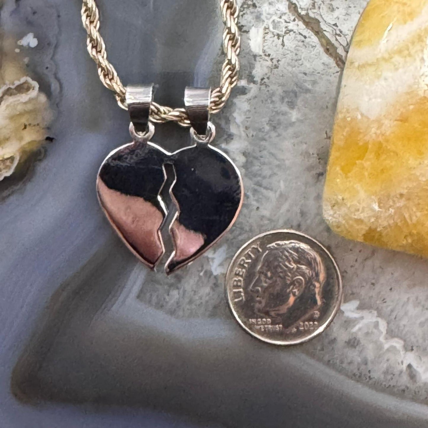 Sterling Silver Split Heart Pendant For Women