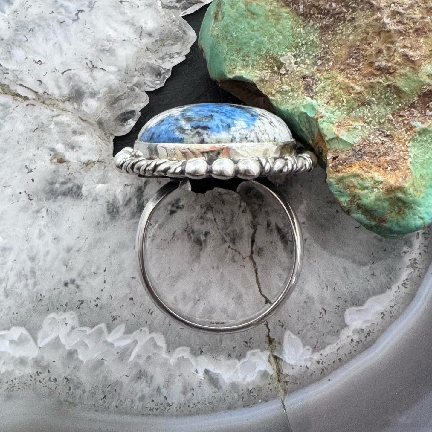 Sterling Silver Southwestern Style Teardrop K2 Jasper Ring Size 9 For Women