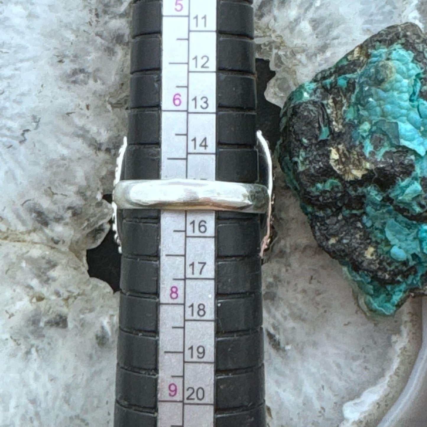 Sterling Silver Southwestern Style Turquoise Bar Ring Size 7 For Women