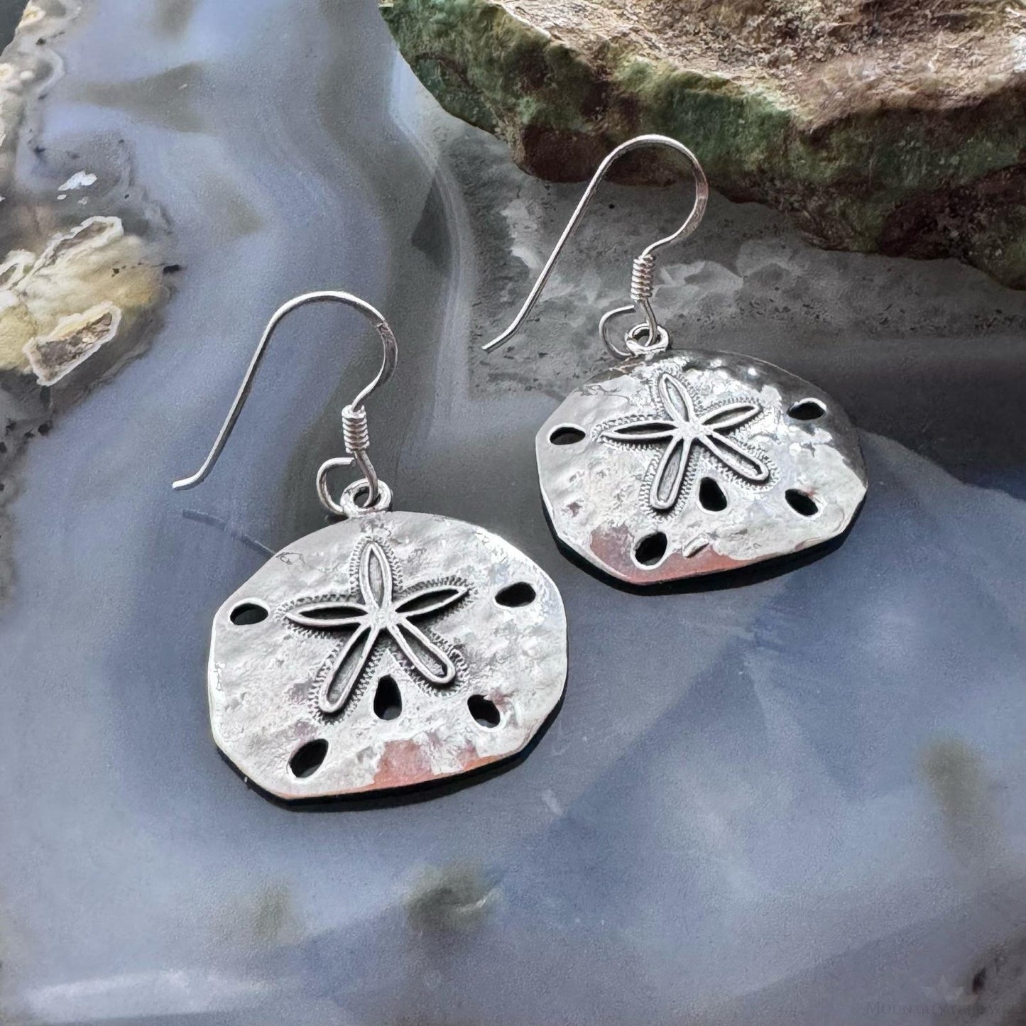 Sterling Silver Sea Star Shell Dangle Earrings For Women