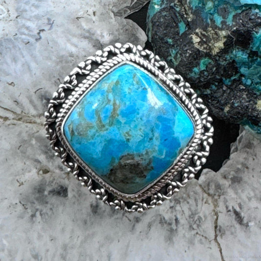 Sterling Silver Southwestern Style Turquoise Bar Ring Size 7 For Women