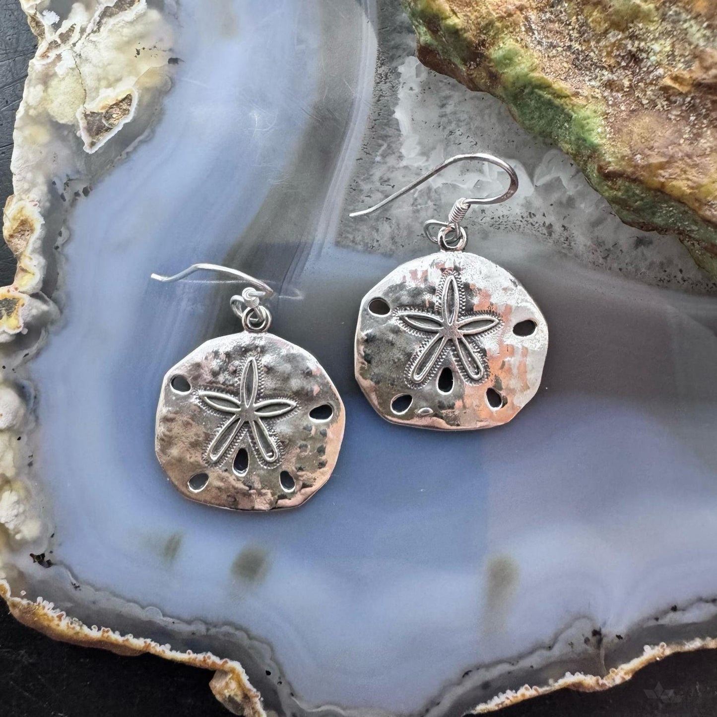 Sterling Silver Sea Star Shell Dangle Earrings For Women