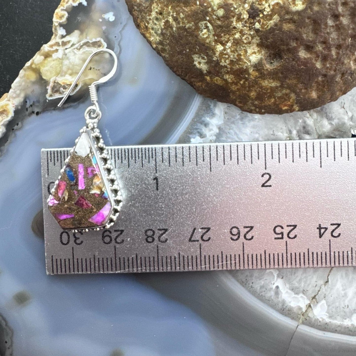 Sterling Silver Southwestern Style Kite Dahlia Turquoise Dangle Earrings For Women