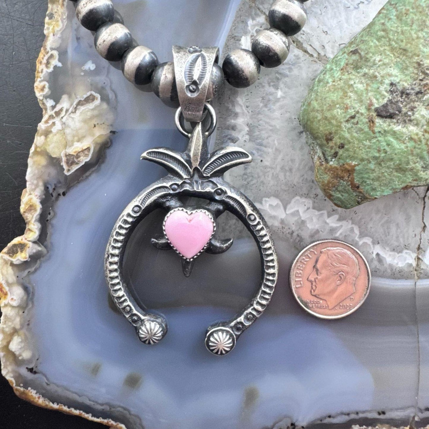 Eva & Linberg Billah Sterling Silver Heart Pink Conch Naja Pendant For Women