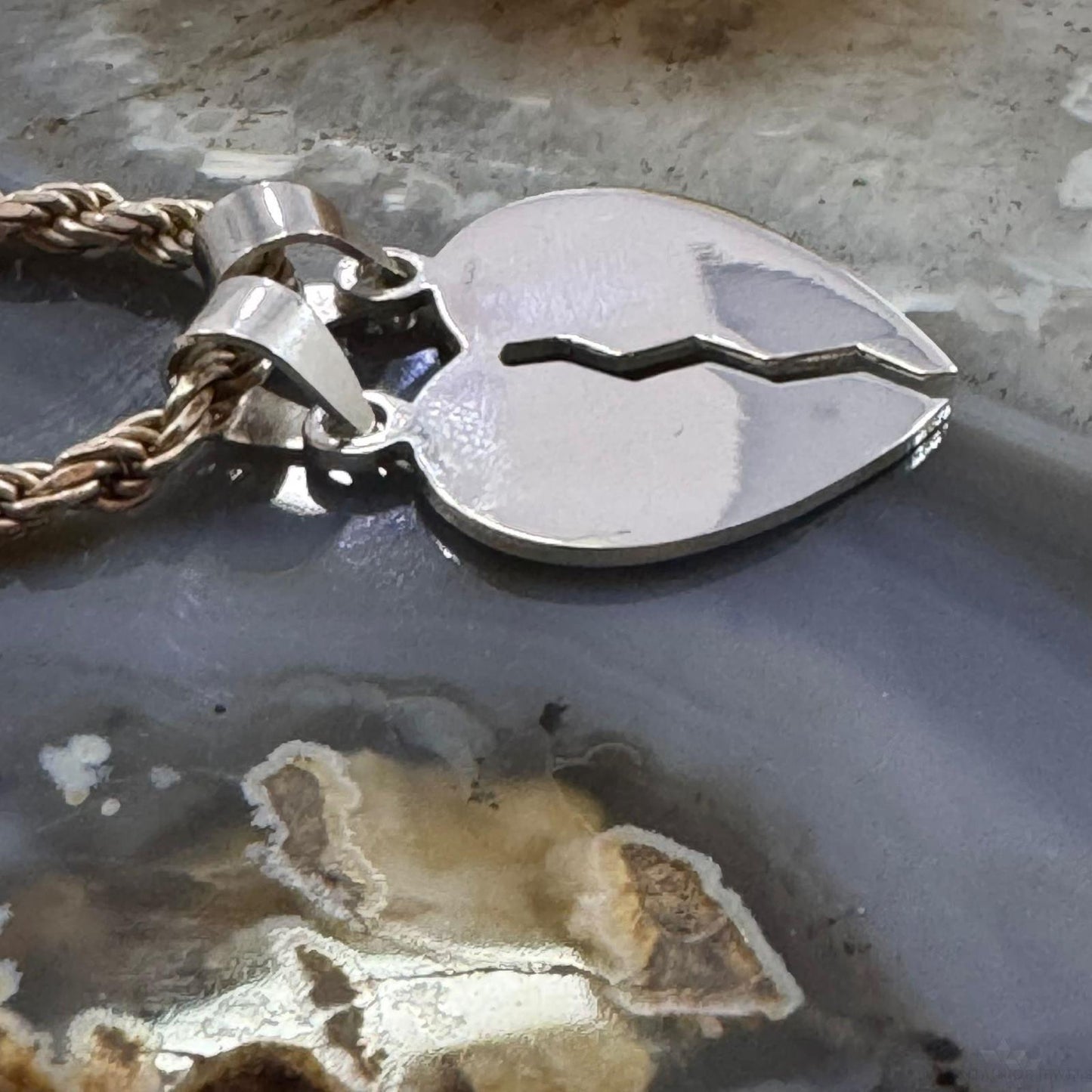 Sterling Silver Split Heart Pendant For Women