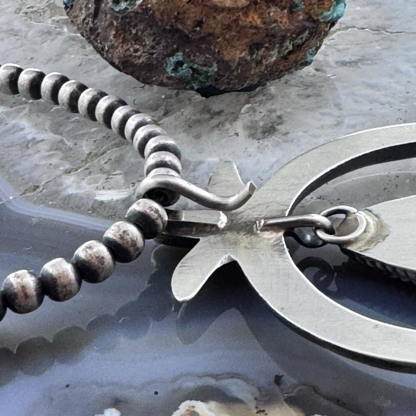 Veronica Cayatineto Native American Sterling Silver Turquoise Unisex Naja Pendant
