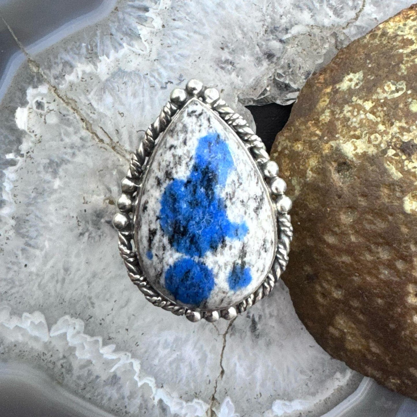 Sterling Silver Southwestern Style Teardrop K2 Jasper Ring Size 8 For Women