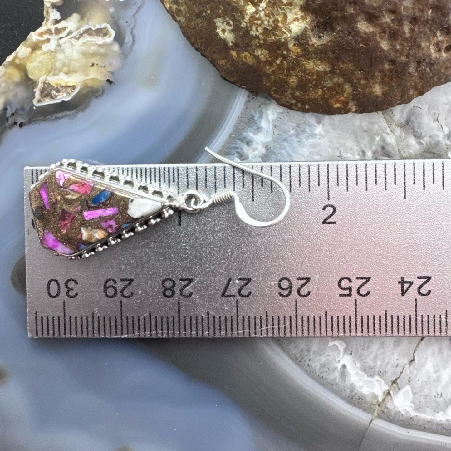 Sterling Silver Southwestern Style Kite Dahlia Turquoise Dangle Earrings For Women