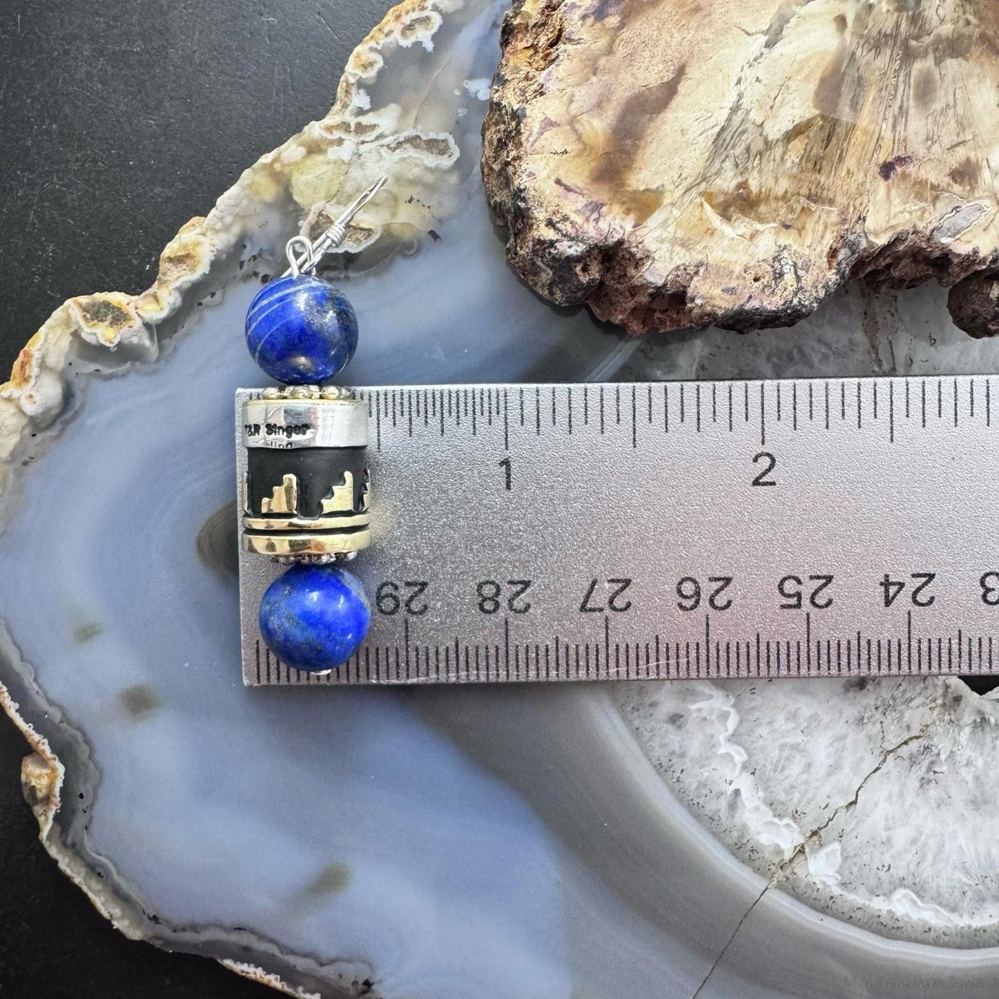 Tommy & Rosita Singer Sterling Silver Lapis Lazuli Bead Dangle Earrings For Women