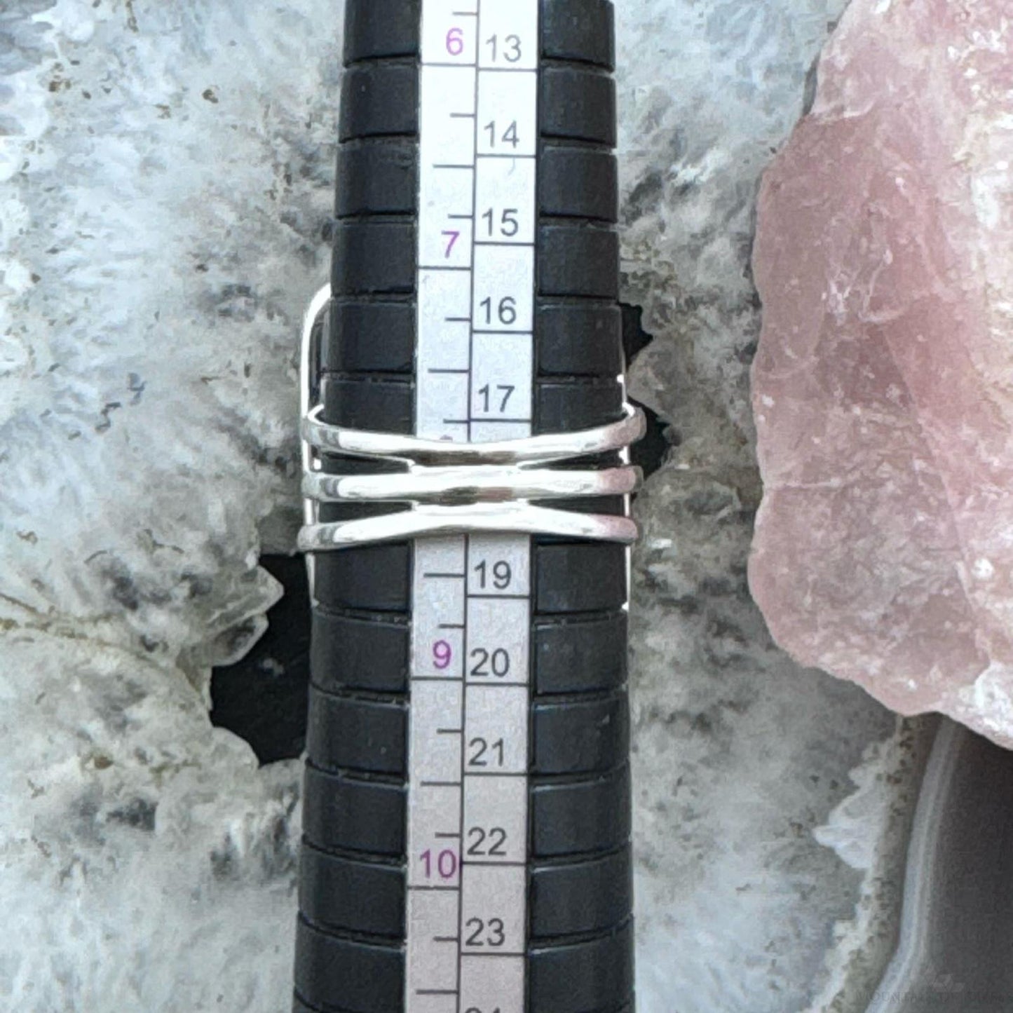Sterling Silver Southwestern Style Purpurite Bar Ring Size 8 For Women