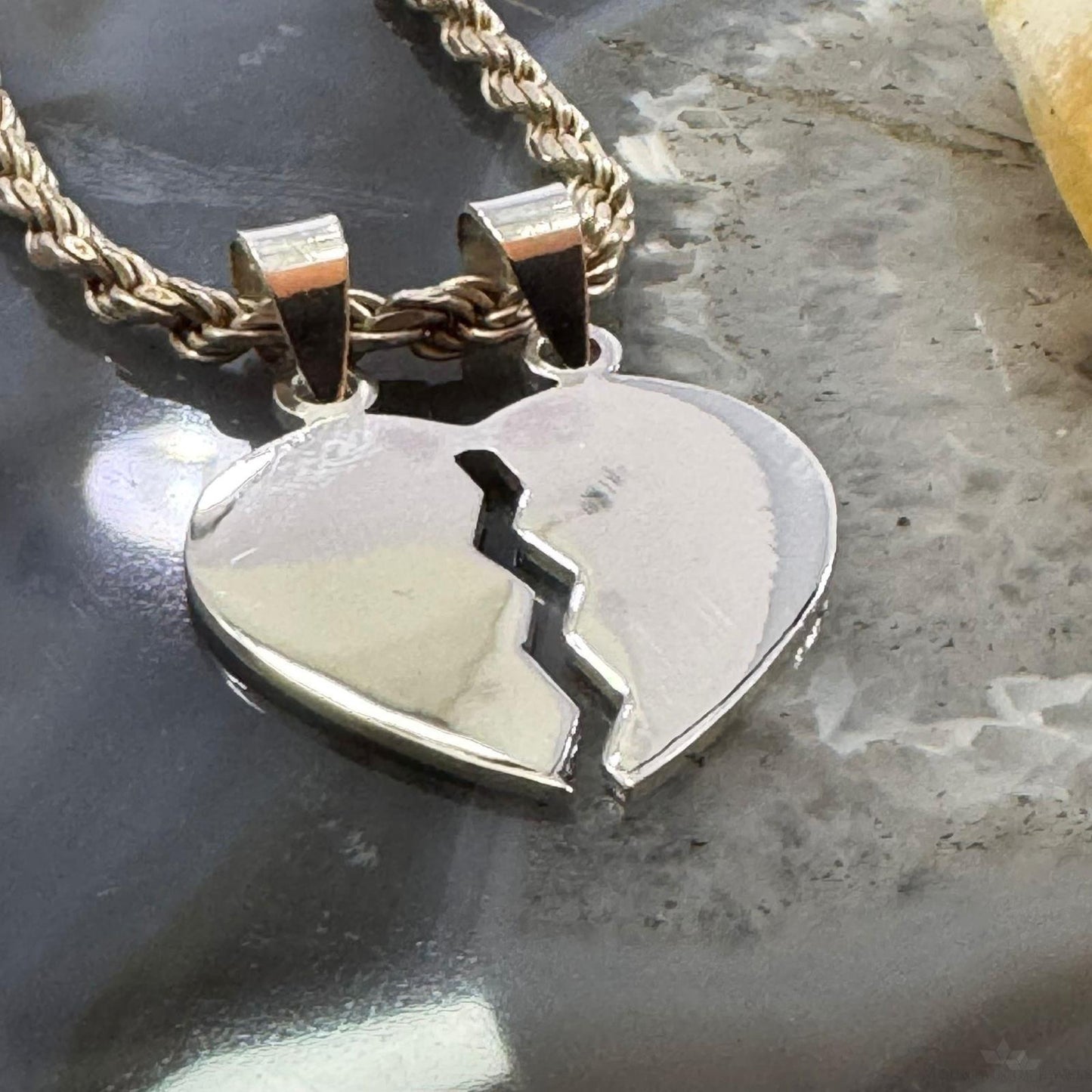 Sterling Silver Split Heart Pendant For Women