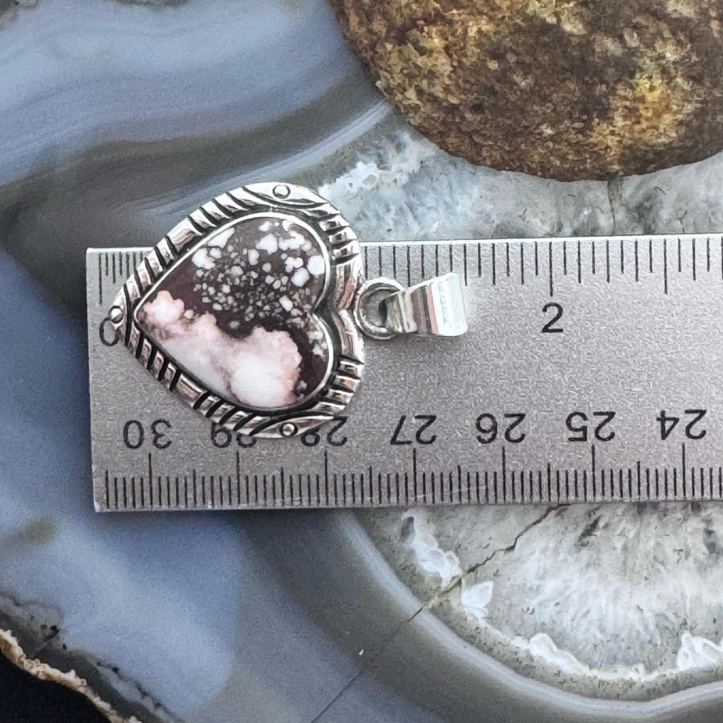 Native American Sterling Silver Wild Horse Decorated Heart Pendant For Women