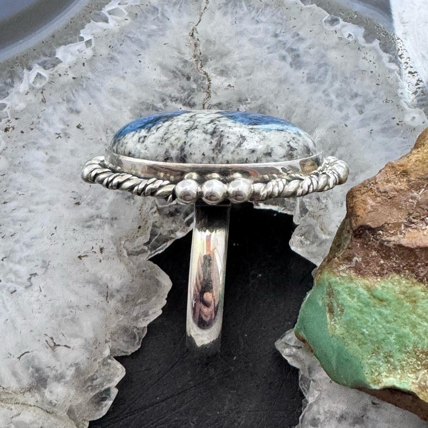 Sterling Silver Southwestern Style Teardrop K2 Jasper Ring Size 9 For Women