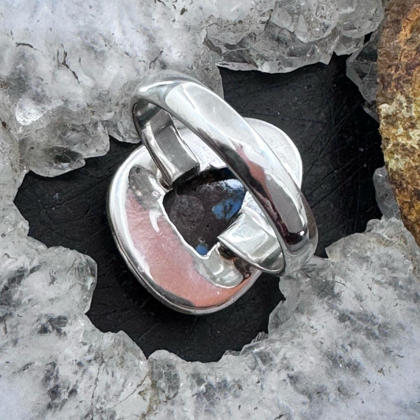 Sterling Silver Southwestern Style Golden Hill Turquoise Size 8 Ring For Women