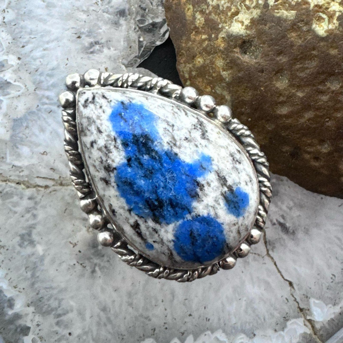 Sterling Silver Southwestern Style Teardrop K2 Jasper Ring Size 8 For Women