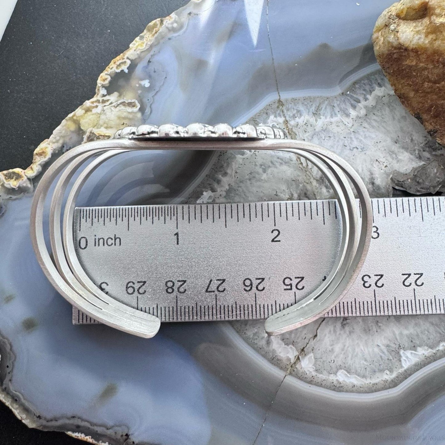 Sterling Silver Southwestern Style Flower Cluster Split Shank Bracelet For Women