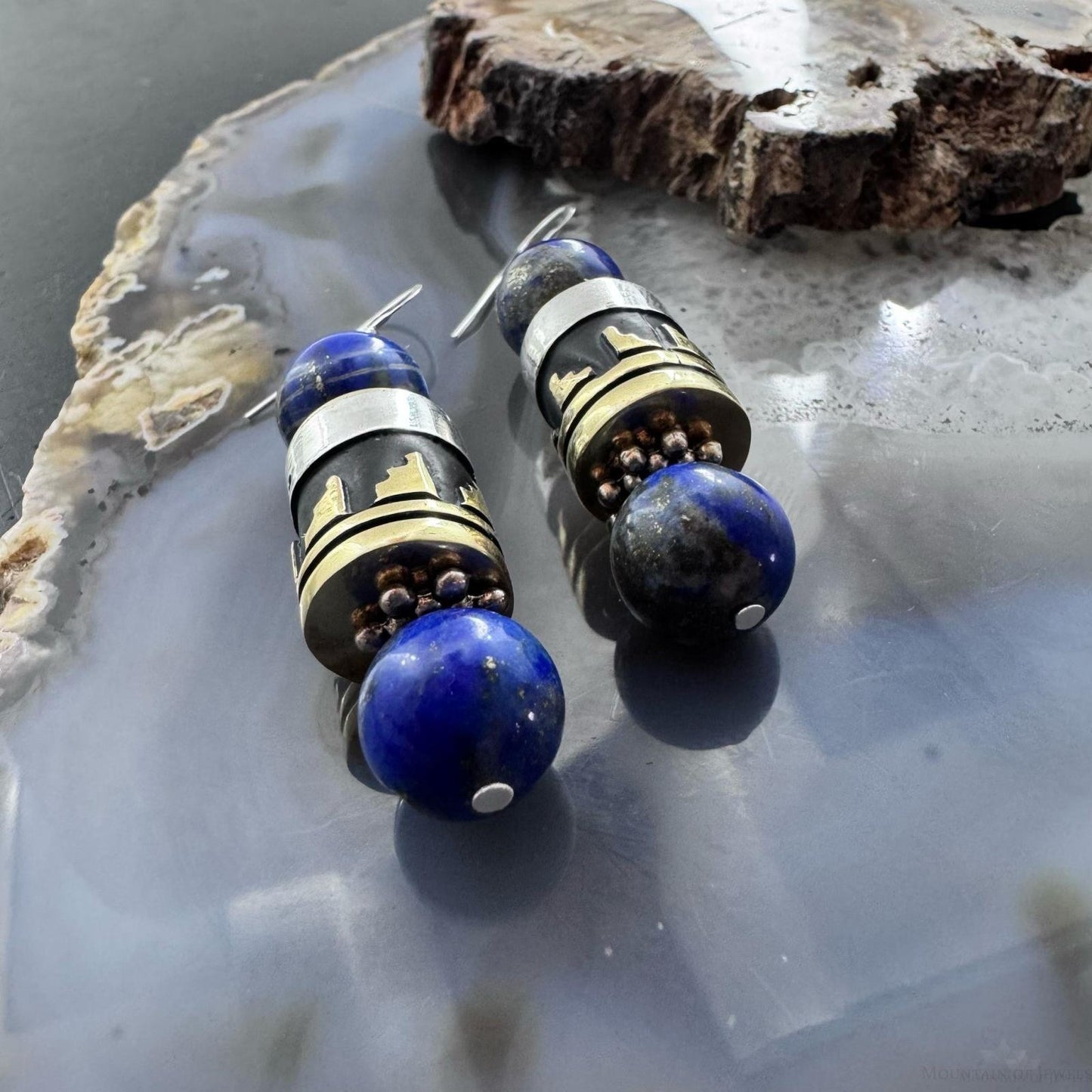Tommy & Rosita Singer Sterling Silver Lapis Lazuli Bead Dangle Earrings For Women