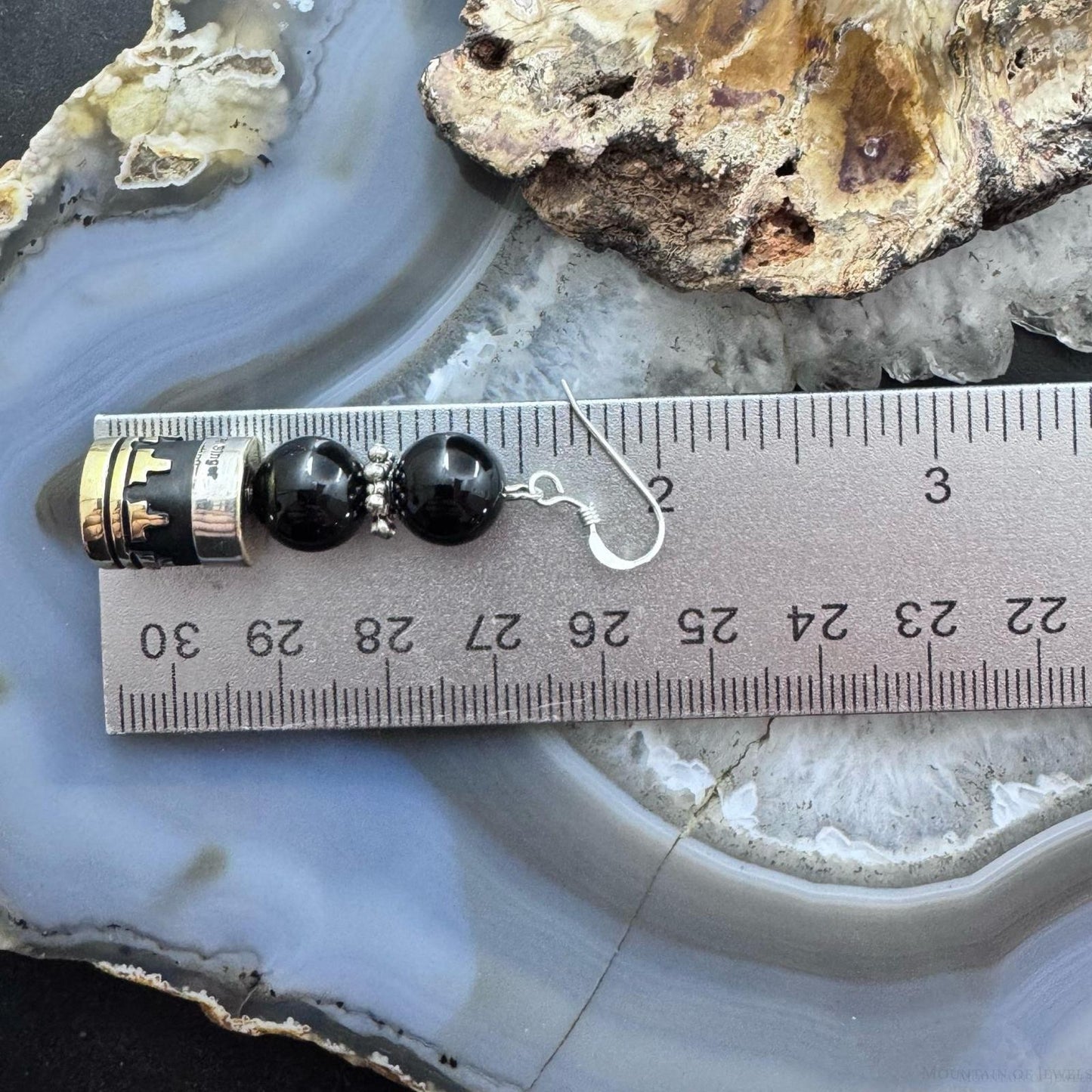 Tommy & Rosita Singer Sterling Silver Onyx Bead Dangle Earrings For Women