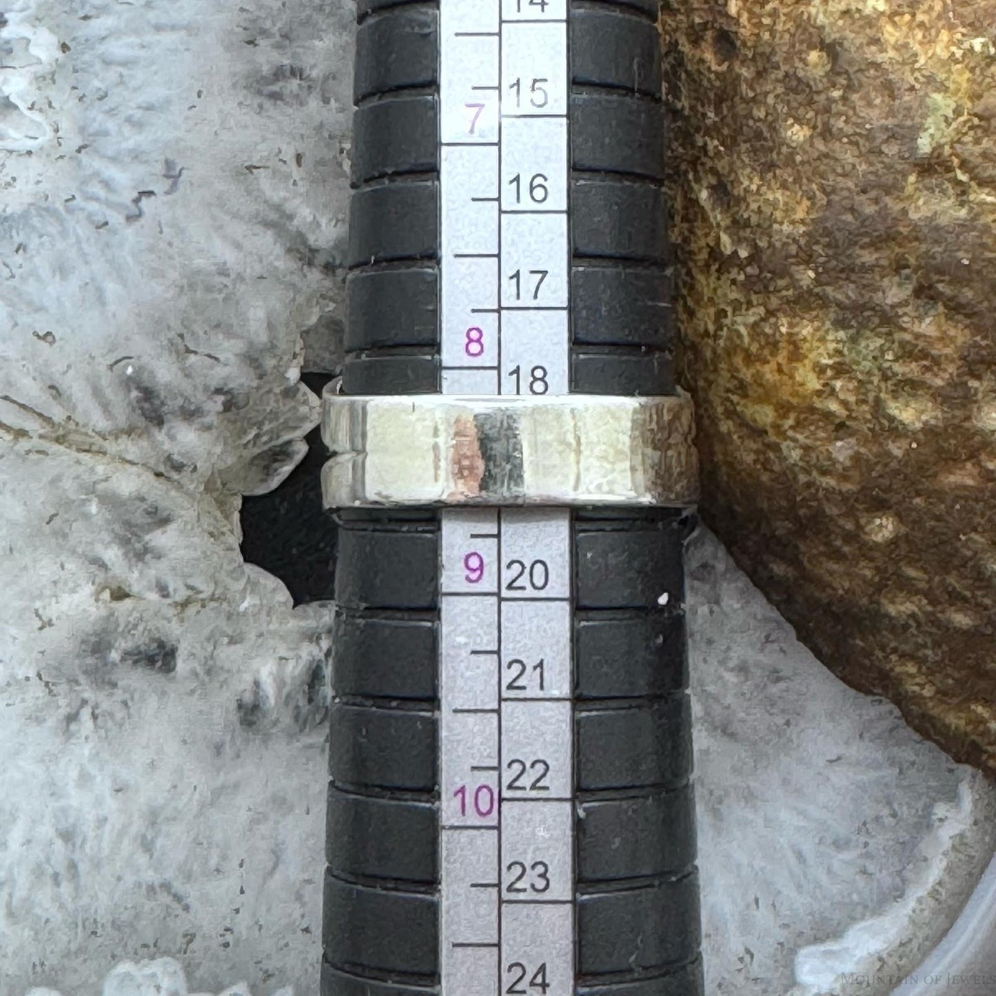 Sterling Silver Southwestern Style Rhodochrosite Bar Ring Size 8.5 For Women