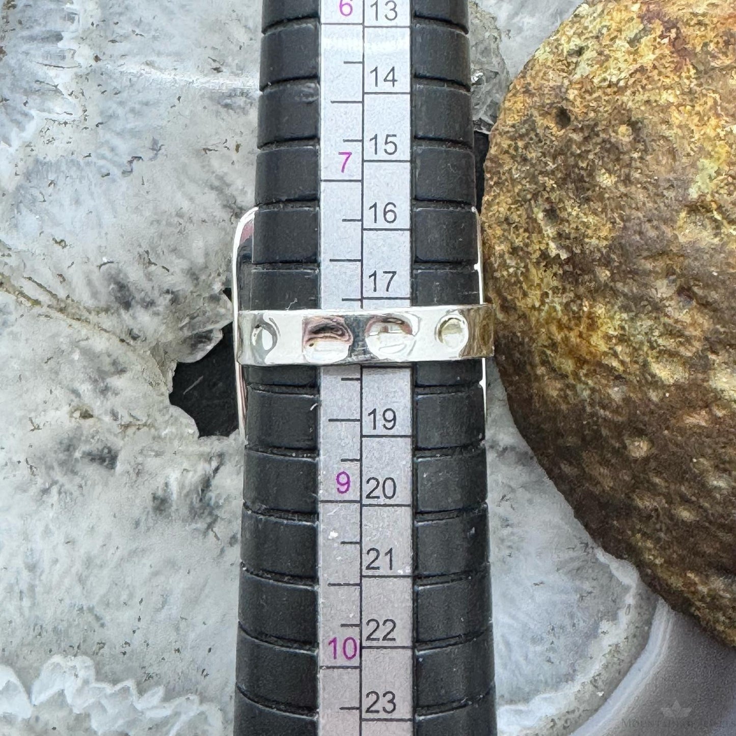 Sterling Silver Southwestern Style Blue Lace Agate Bar Ring Size 8 For Women