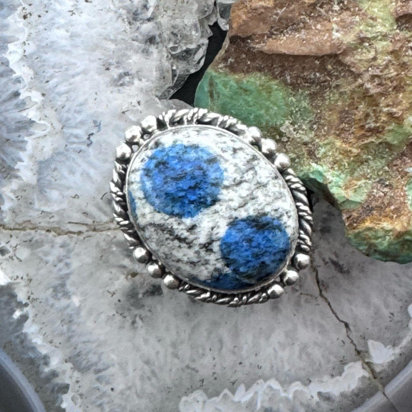 Sterling Silver Southwestern Style Teardrop K2 Jasper Ring Size 9 For Women