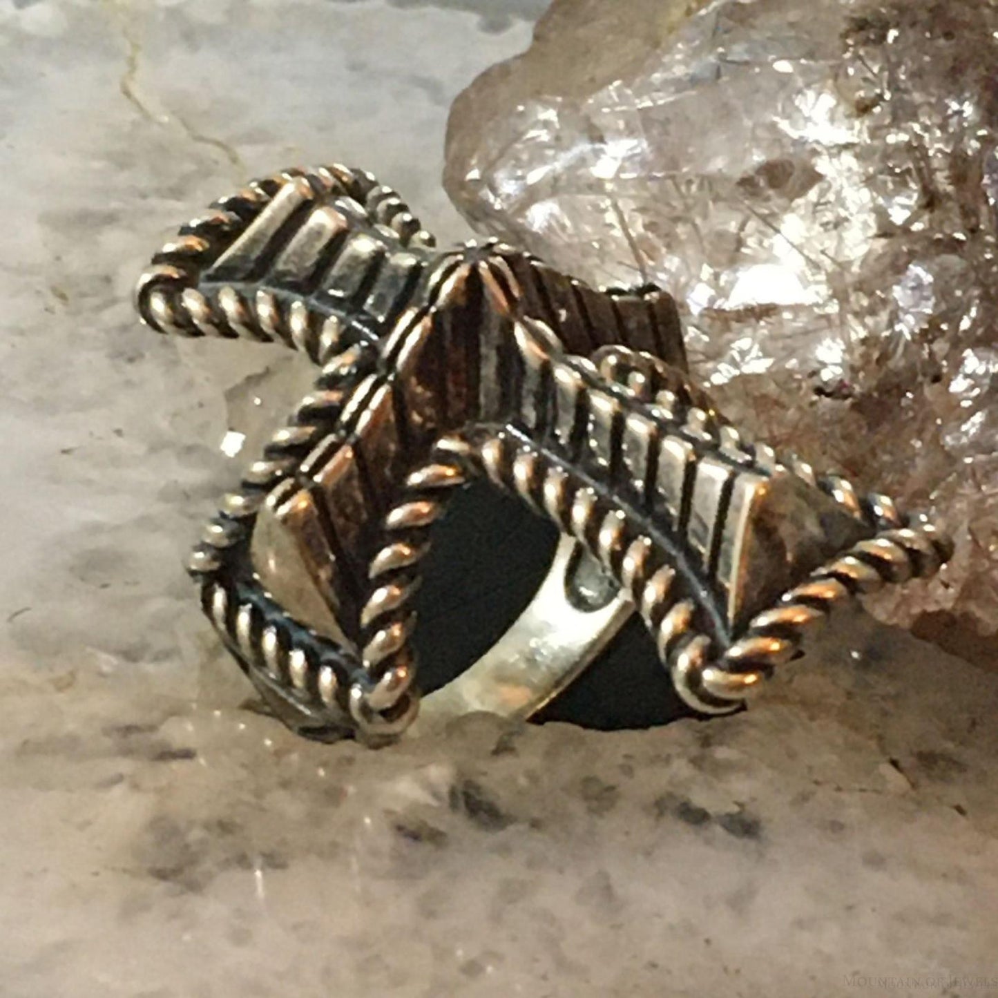 Carolyn Pollack Southwestern Style Sterling Silver Decorated Cross Ring For Women