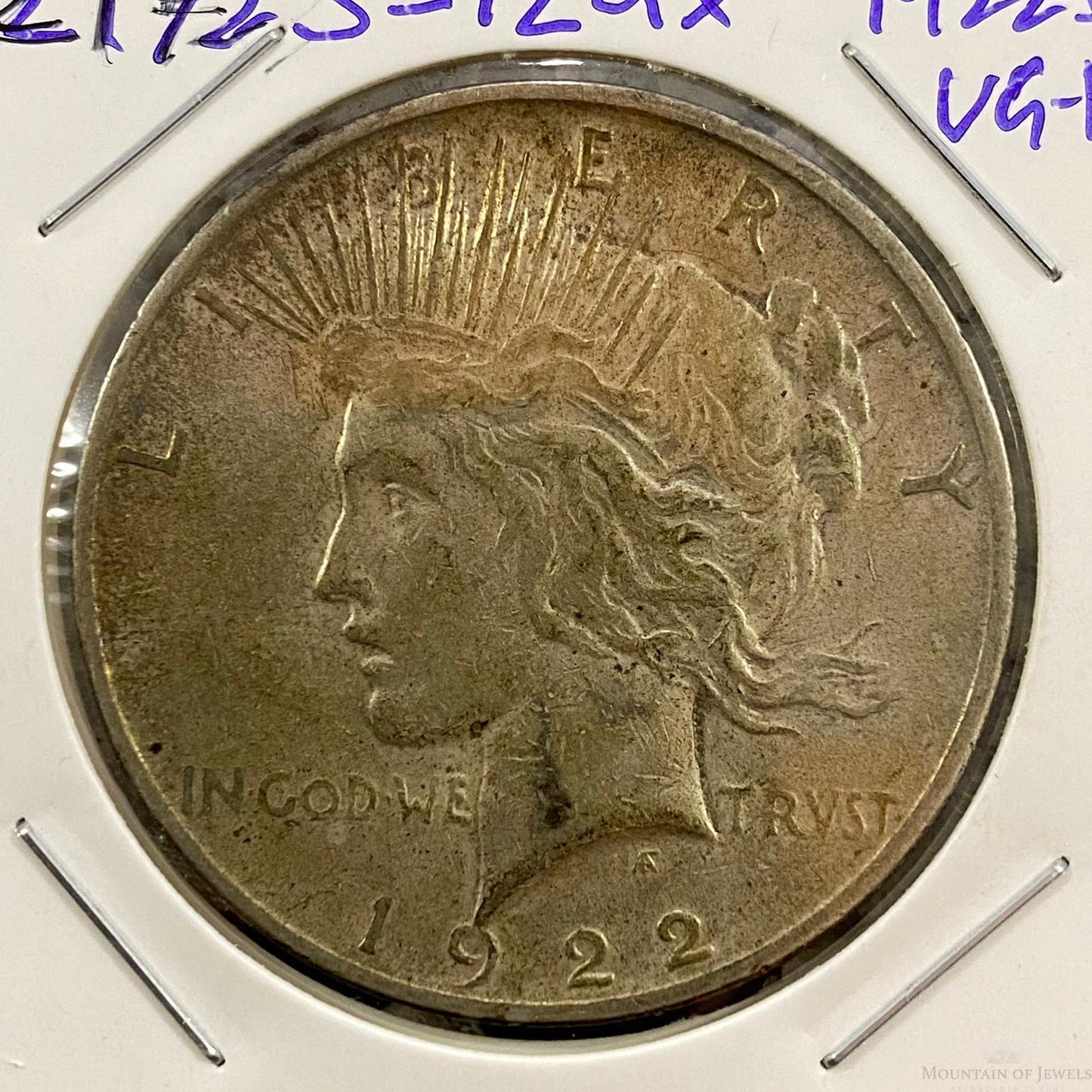 1922-D $1 US Peace Silver Dollar VG-F Collectible Coin #21723-12GX - Mountain of Jewels