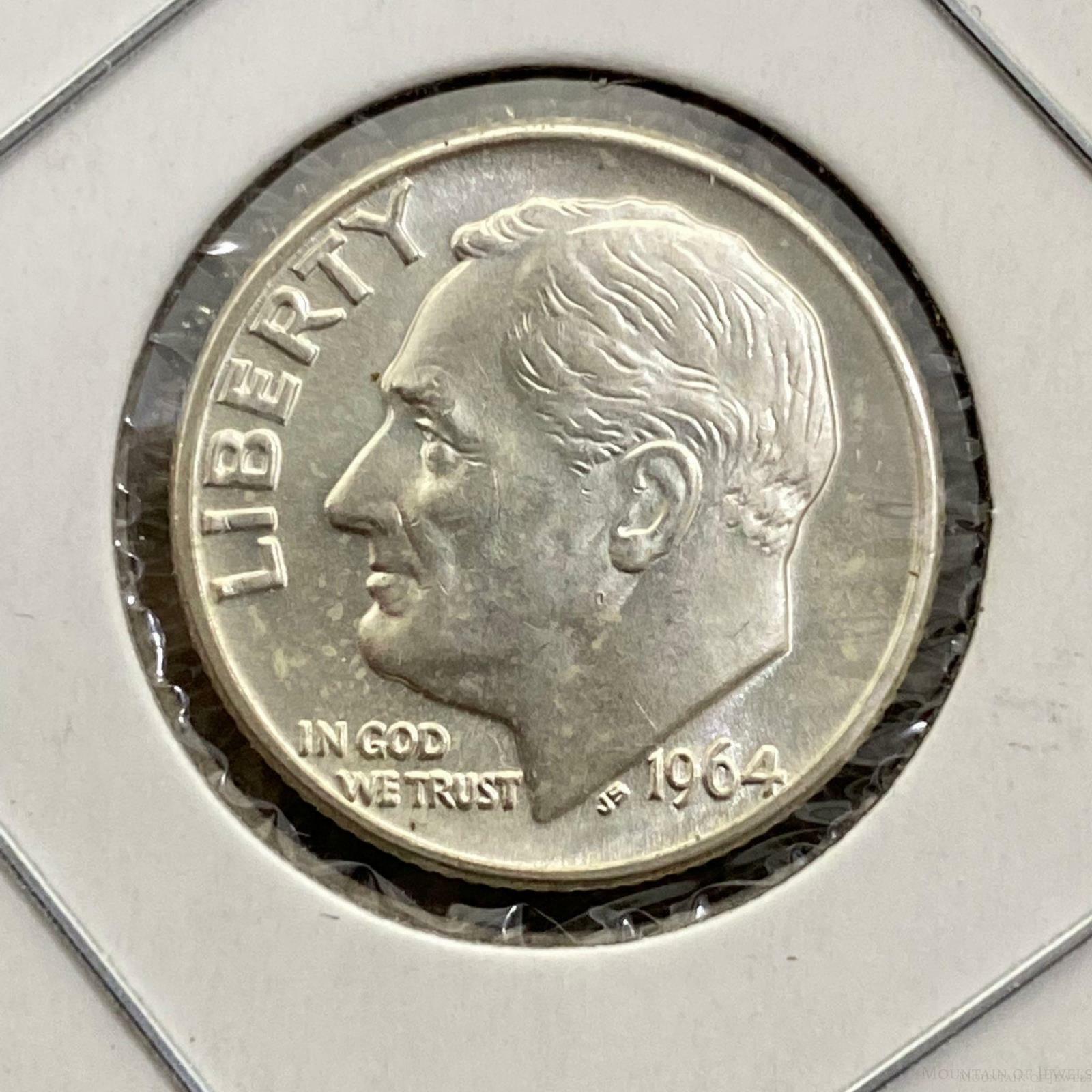 1964-D US Roosevelt Dime .900 Silver BU Collectible Coin #122321-4 - Mountain of Jewels