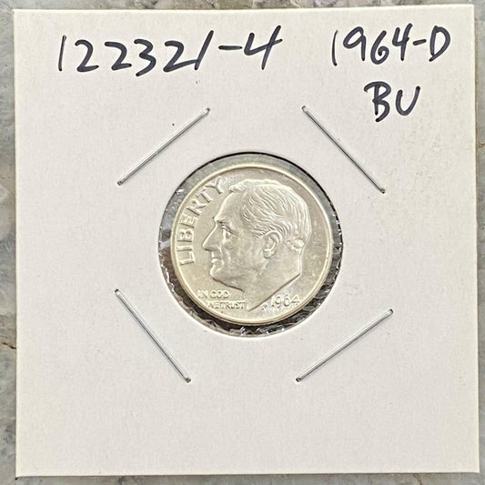 1964-D US Roosevelt Dime .900 Silver BU Collectible Coin #122321-4 - Mountain of Jewels