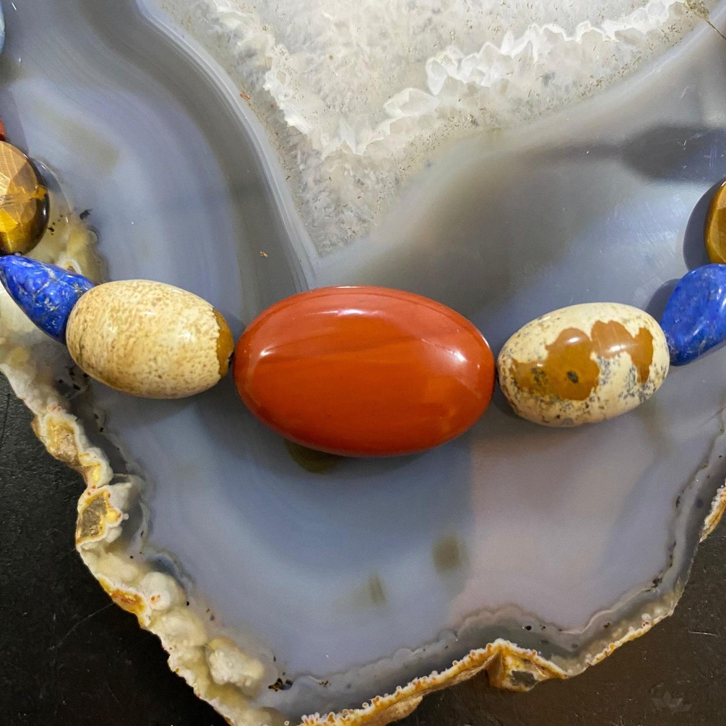 Carolyn Pollack Southwestern Style Sterling Silver Earth Tone Multi Gemstone Necklace
