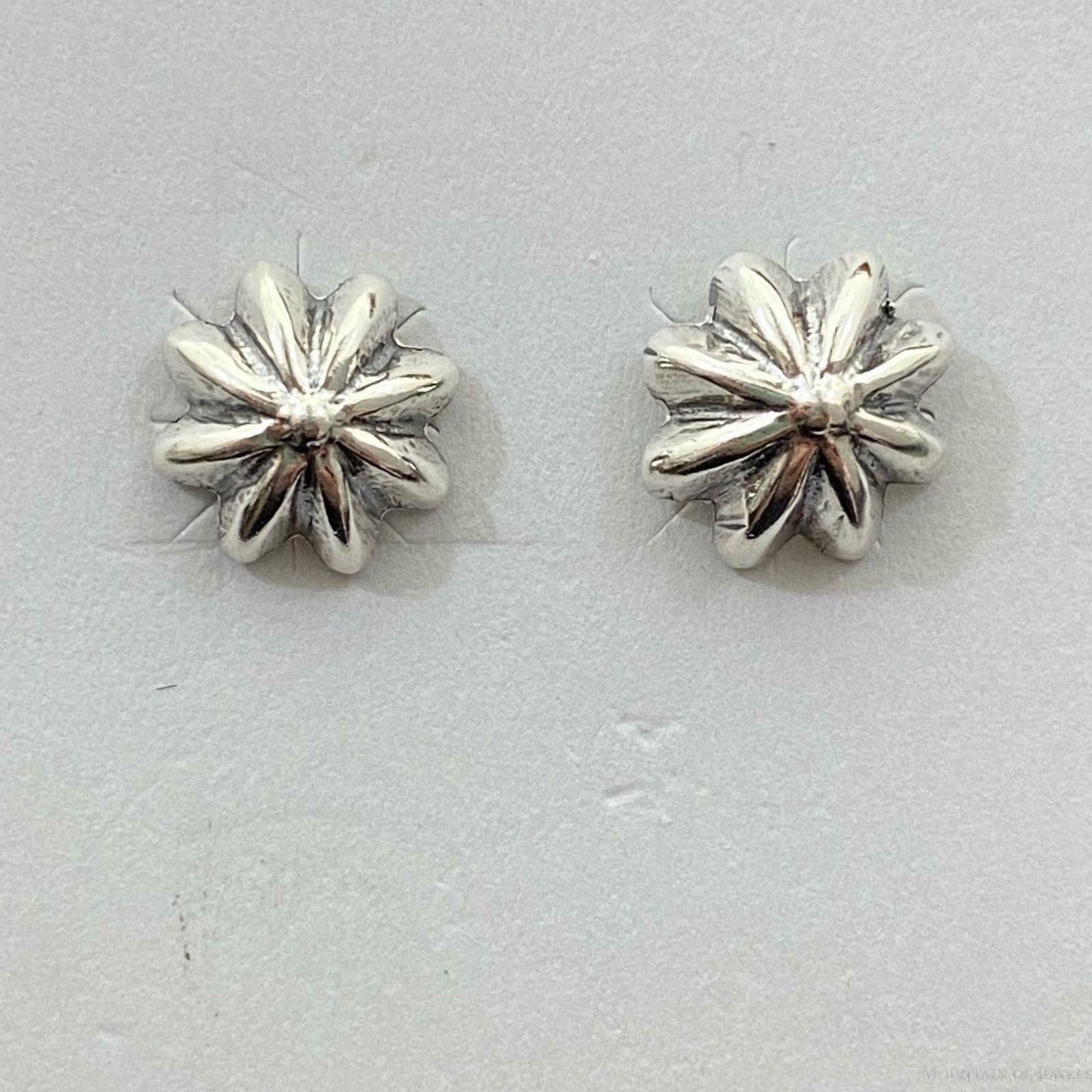 Sterling Silver Floral Stud Earrings For Women (1 Pair) - Mountain Of Jewels