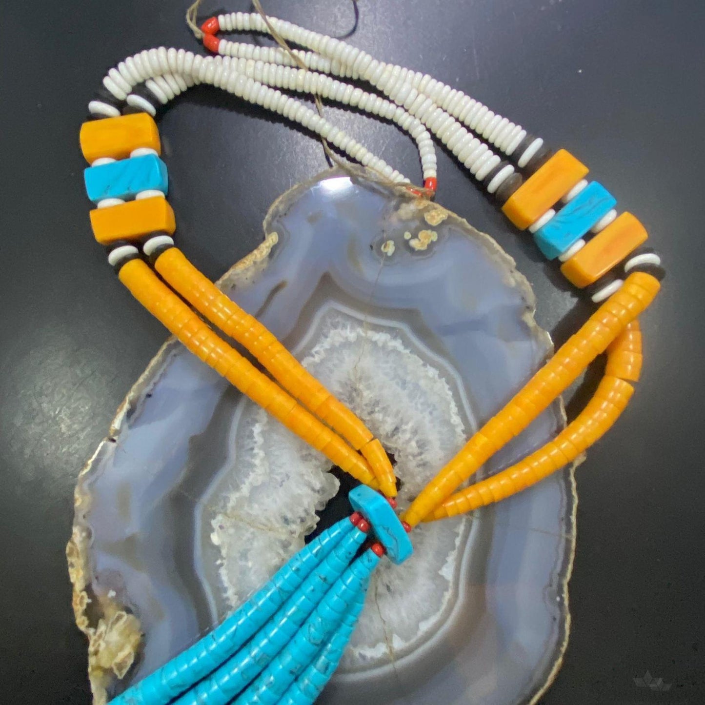 Vintage Native American Kewa Santo Domingo Pueblo Heishi Jacla Necklace