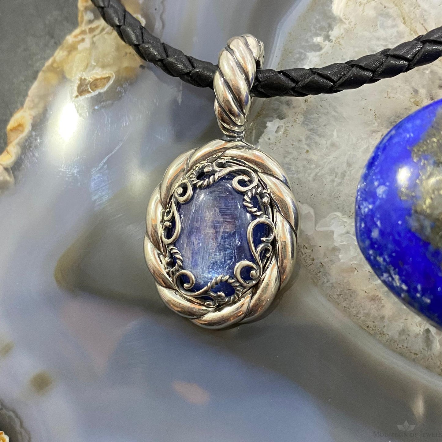 Carolyn Pollack Sterling Silver Chalcedony Decorated Enhancer Pendant For Women