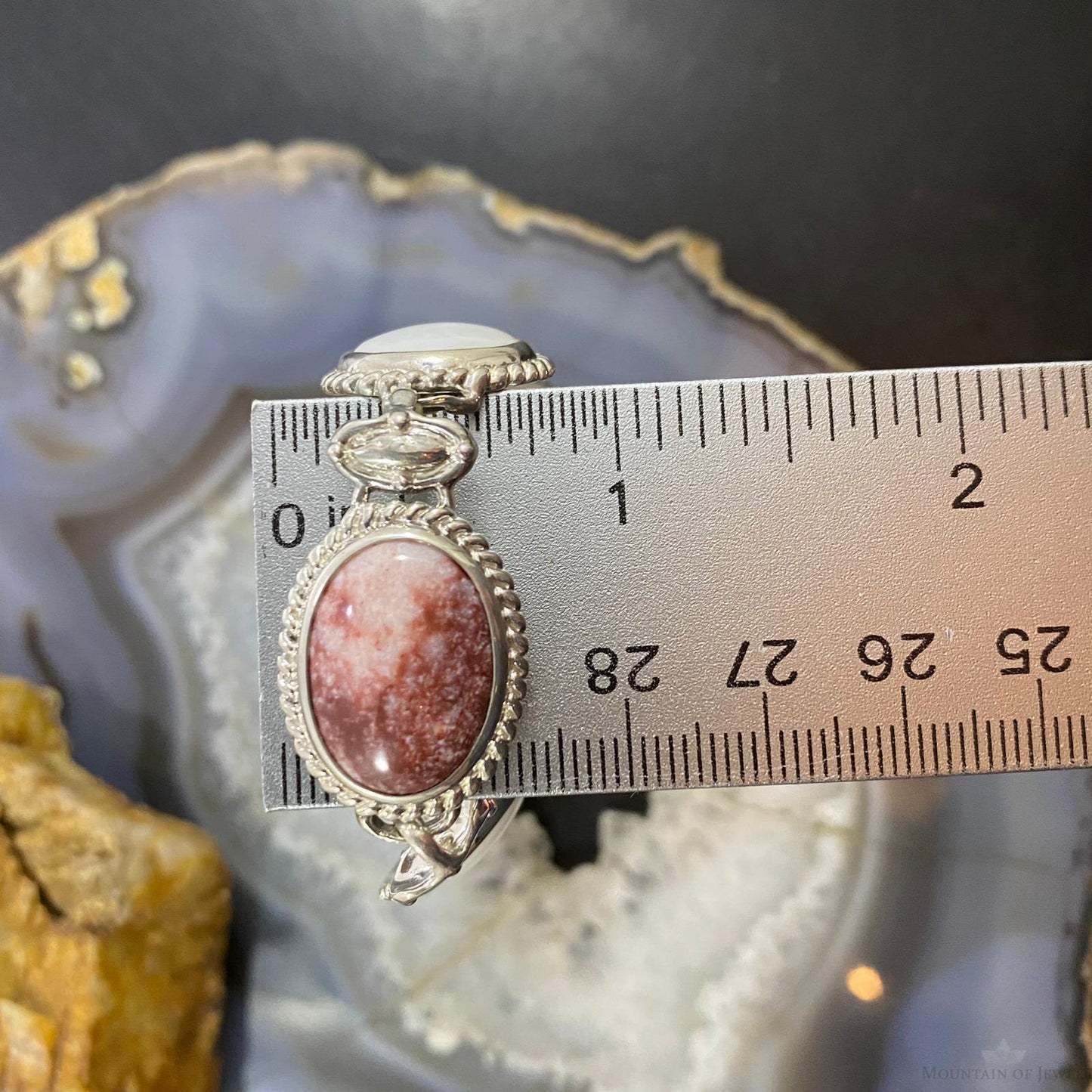 Carolyn Pollack Sterling Silver Wild Horse & White Agate Link Bracelet For Women