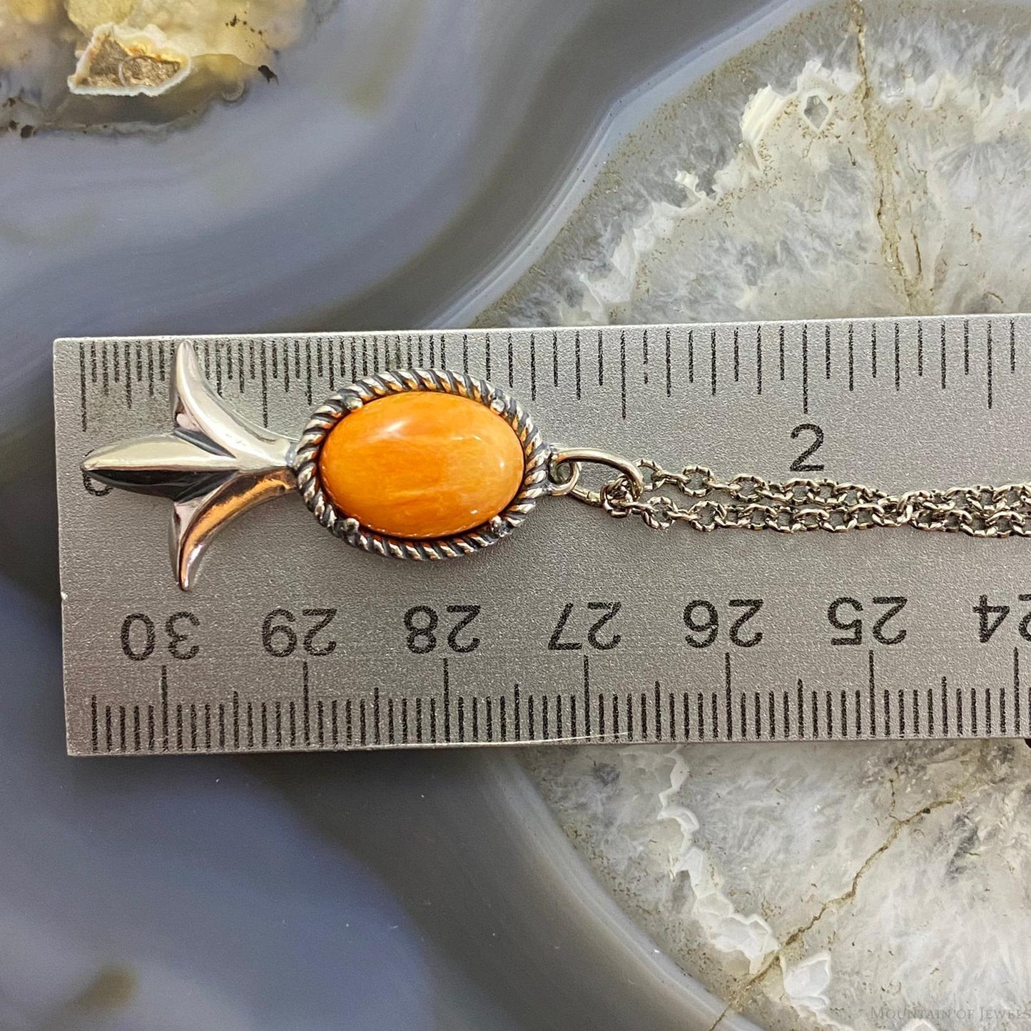 Carolyn Pollack Southwestern Style Sterling Silver Spiny Oyster Squash Pendant & Necklace For Women