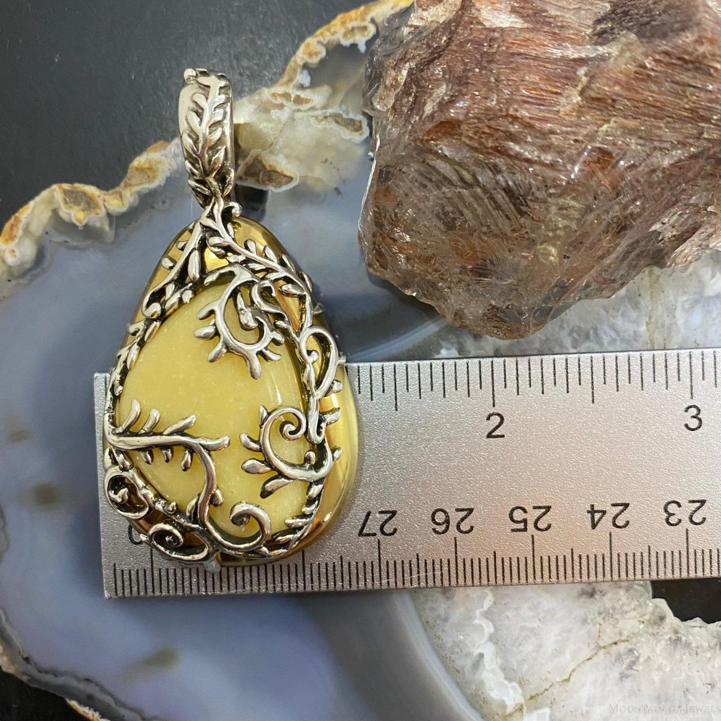 Carolyn Pollack Sterling Silver & Brass Yellow Jasper Enhancer Pendant For Women