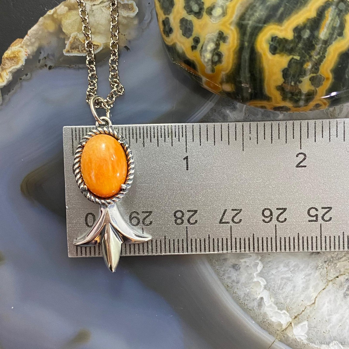 Carolyn Pollack Southwestern Style Sterling Silver Spiny Oyster Squash Pendant & Necklace For Women