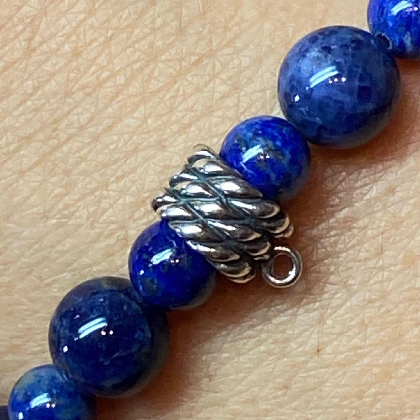 Carolyn Pollack Sterling Silver 1 Strand Sodalite Bead Stretch Bracelet For Women