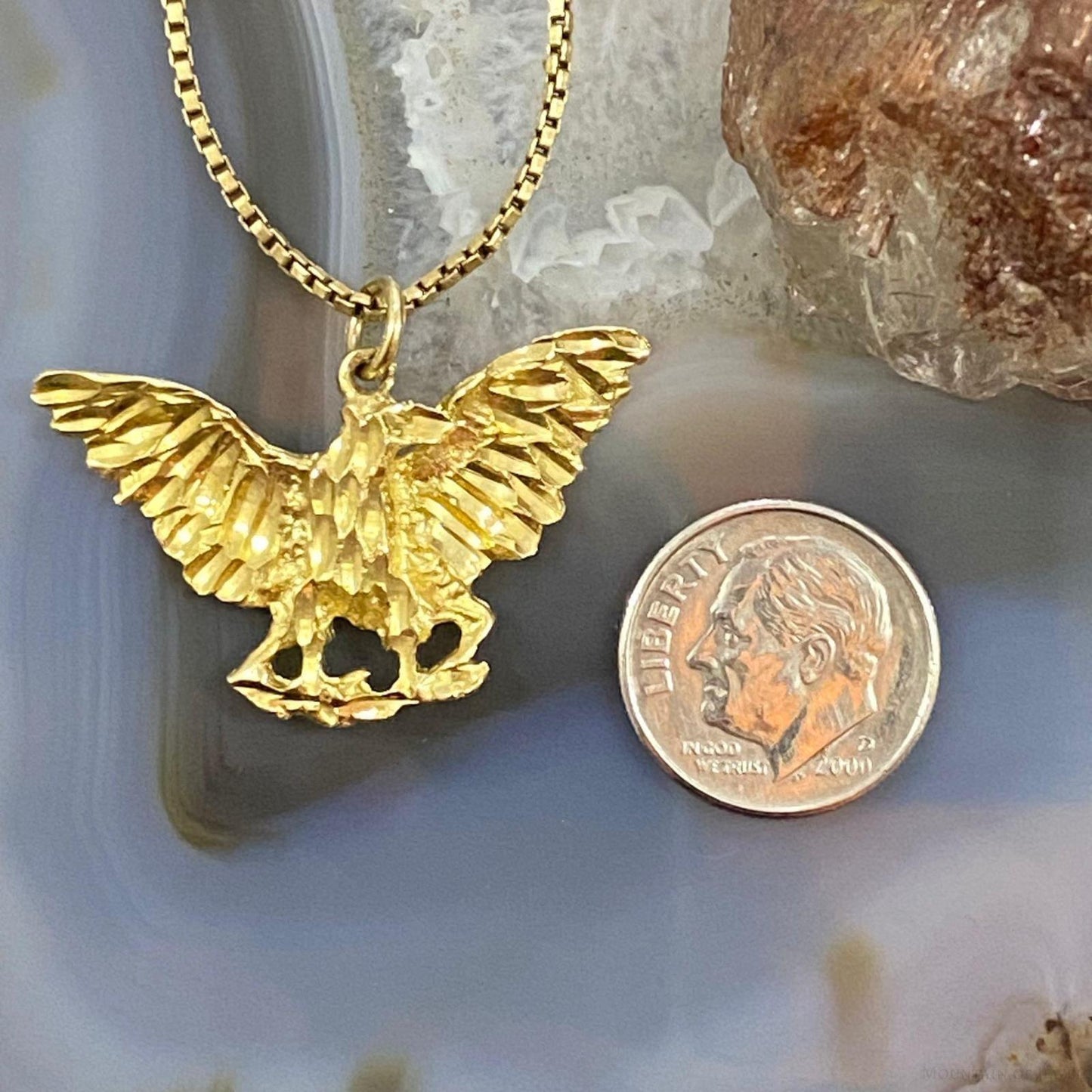14K Yellow Gold Eagle Pendant
