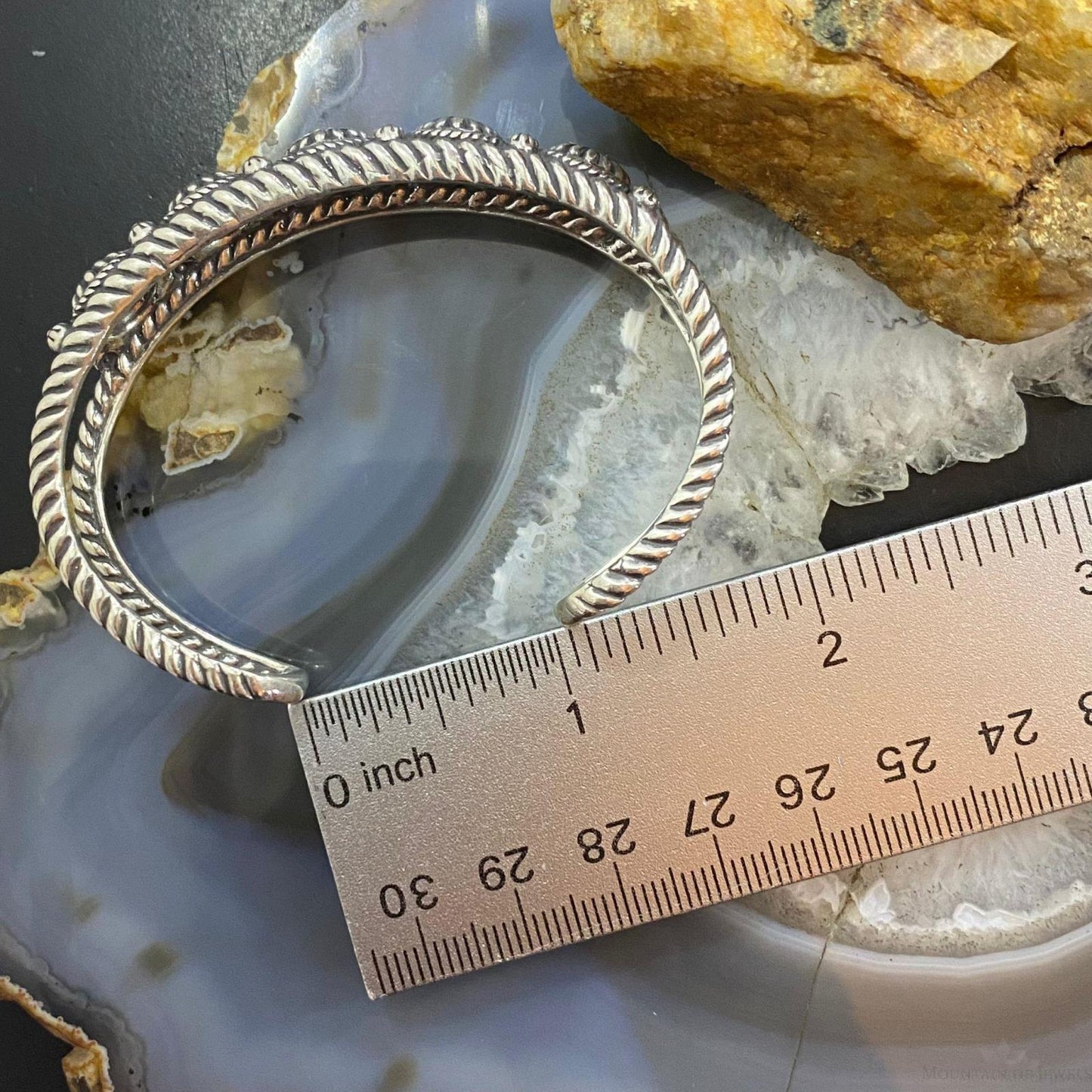 Carolyn Pollack Sterling Silver Single Row Conchos Decorated Bracelet For Women