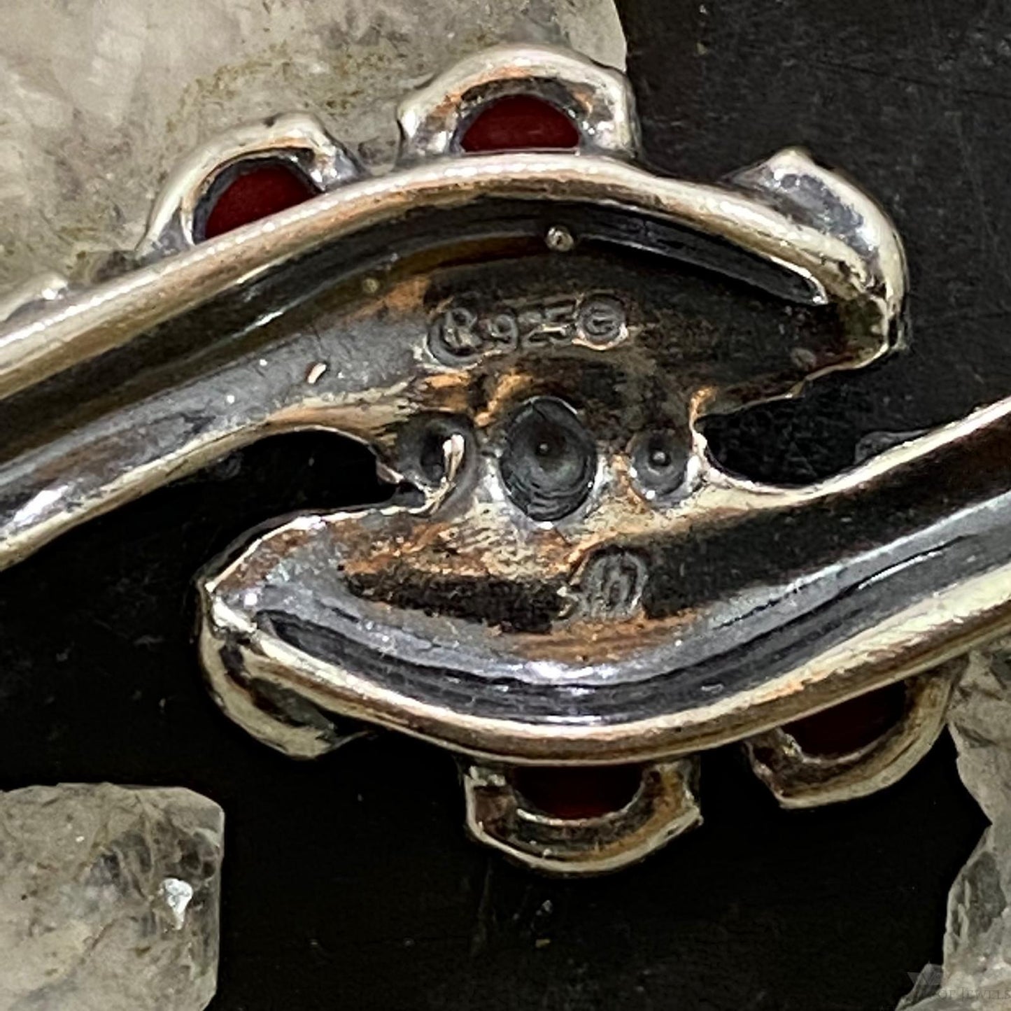 Carolyn Pollack Southwestern Style Sterling Silver Red Jasper Cluster Women's Bracelet