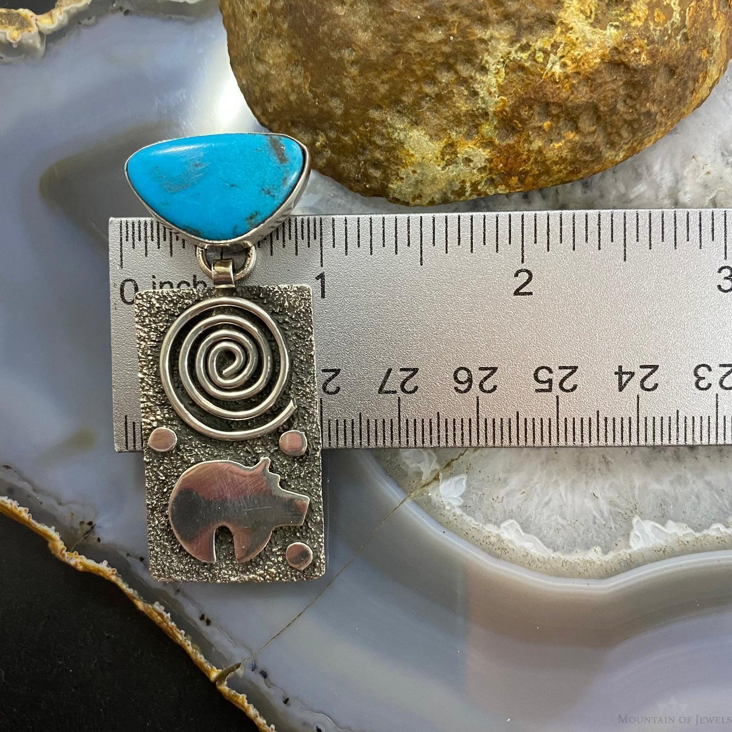 Alex Sanchez Native American Sterling Silver Turquoise Petroglyph Dangle Earrings For Women #1