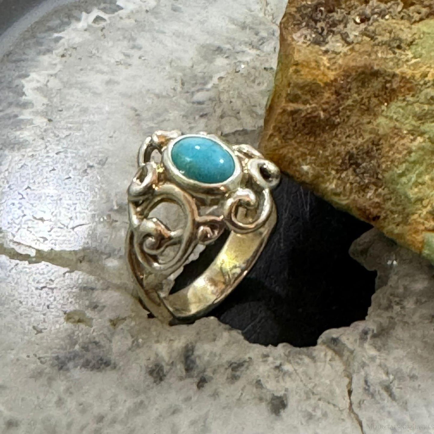 Carolyn Pollack Sterling Silver Sleeping Beauty Turquoise Decorated Ring For Women