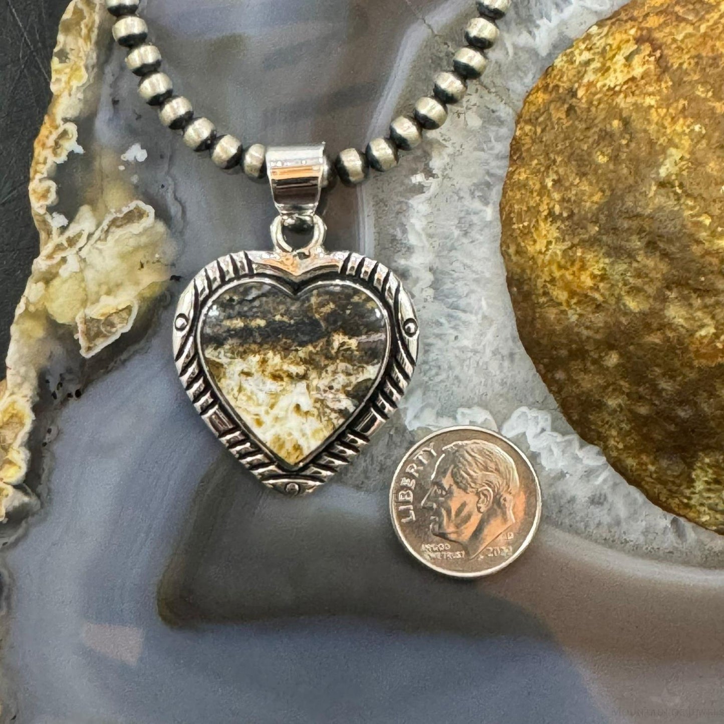 Native American Sterling Silver Wild Horse Heart Pendant For Women #4