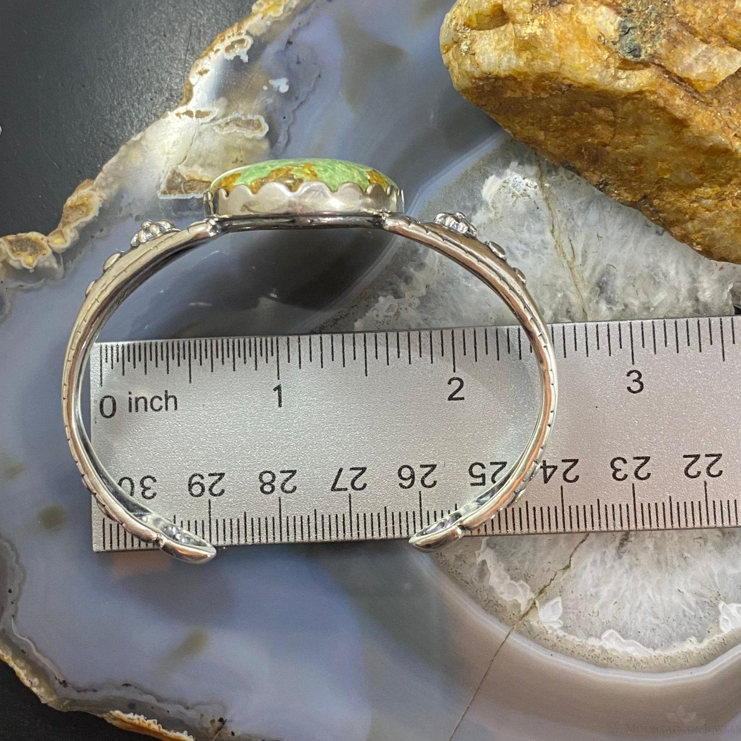 Carolyn Pollack Sterling Silver Shield Green Turquoise Decorated Bracelet For Women