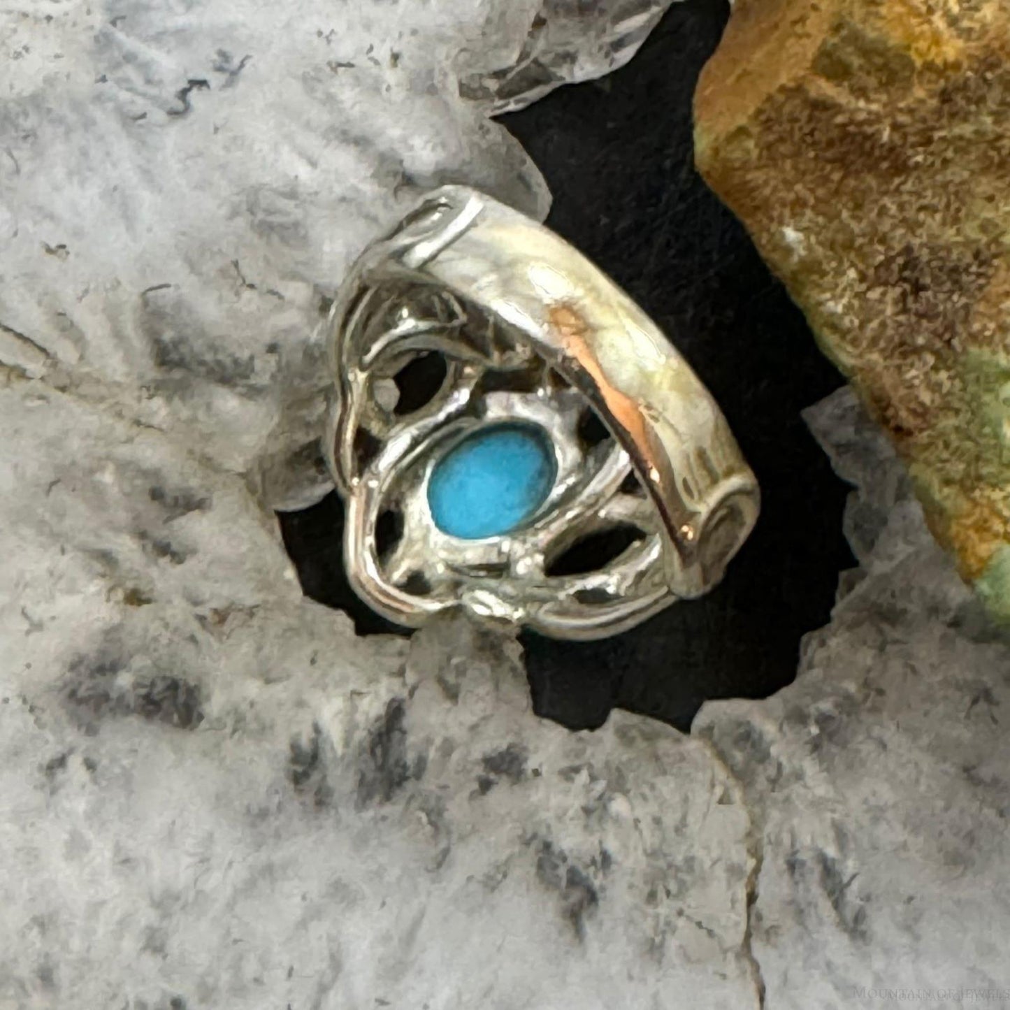 Carolyn Pollack Sterling Silver Sleeping Beauty Turquoise Decorated Ring For Women