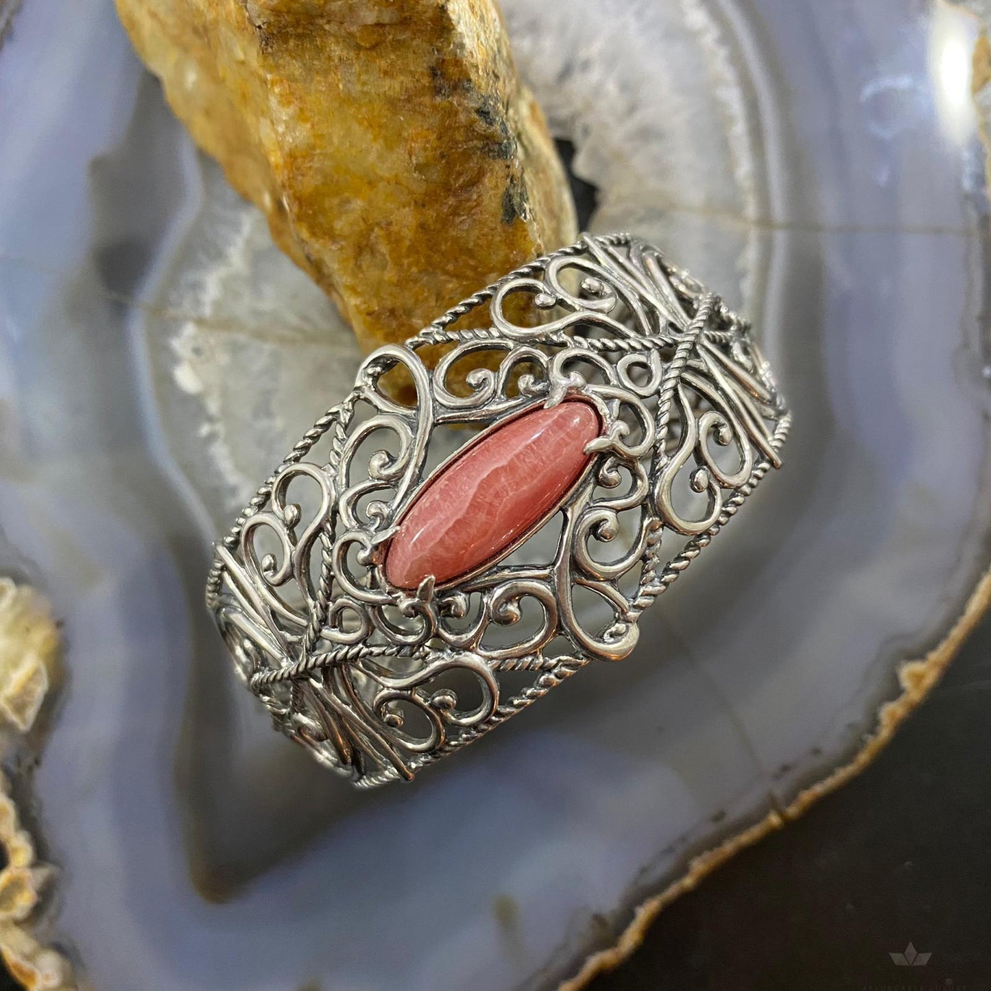 Carolyn Pollack Vintage Southwestern Style Sterling Silver Rhodonite Bracelet For Women