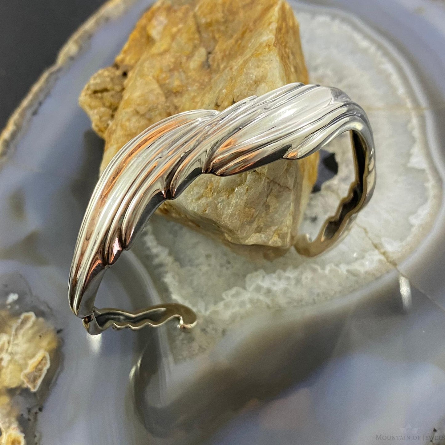 Carolyn Pollack Vintage Southwestern Style Sterling Silver Flowing Water Bracelet For Women