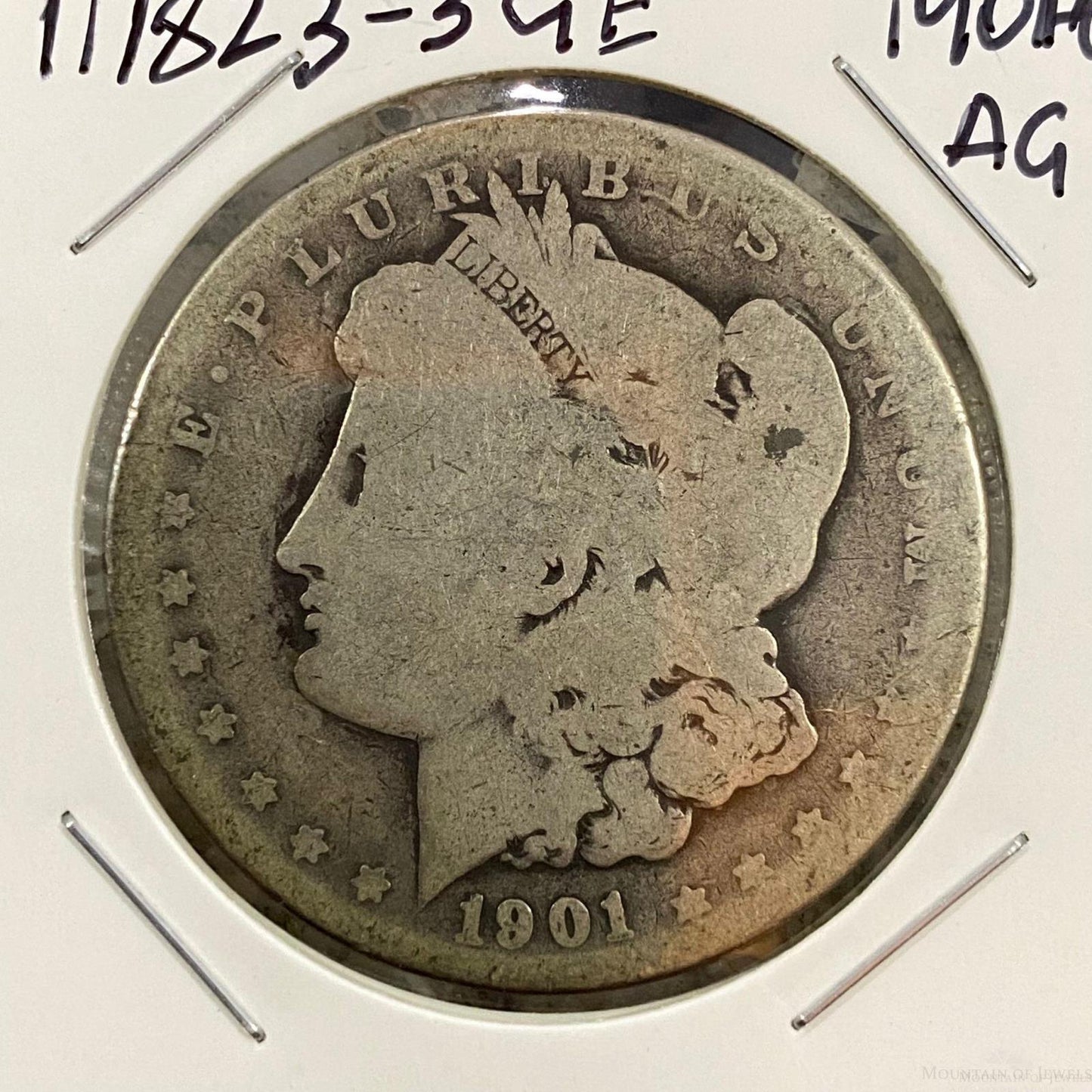 1901-O US Morgan Silver Dollar AG #111823-3GE